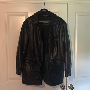 Kenneth Cole Reaction Black Leather Jacket